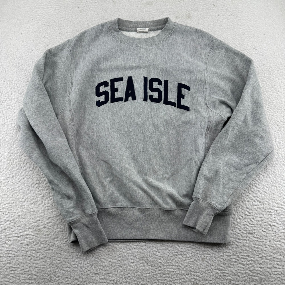 Vintage Champion Reverse Weave Sea Isle New Jersey Sweatshirt Mens Small Gray